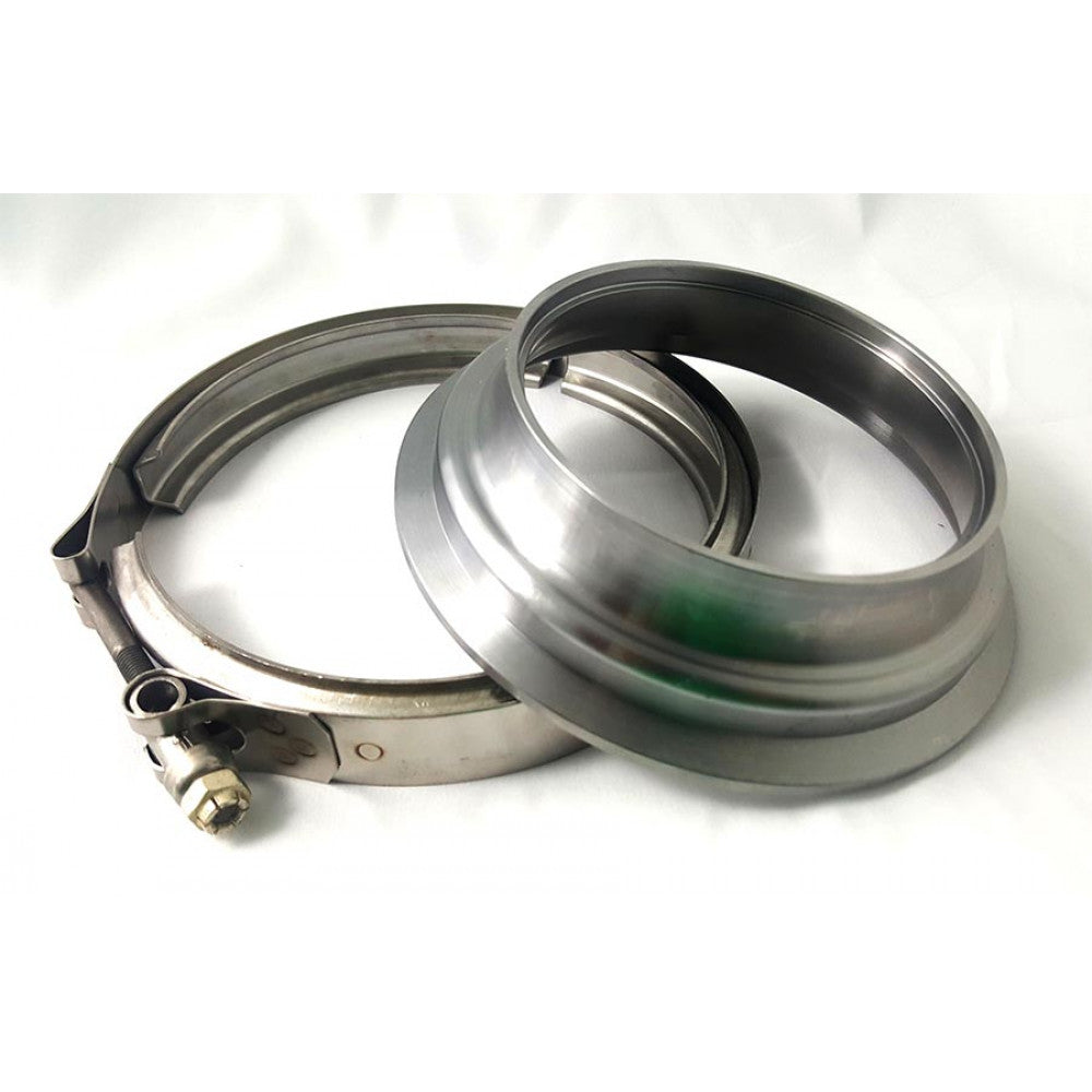 BUNDLE * CNC T6 S400 / K31 Exhaust Outlet Flange to 4in Pipe w/ Clamp