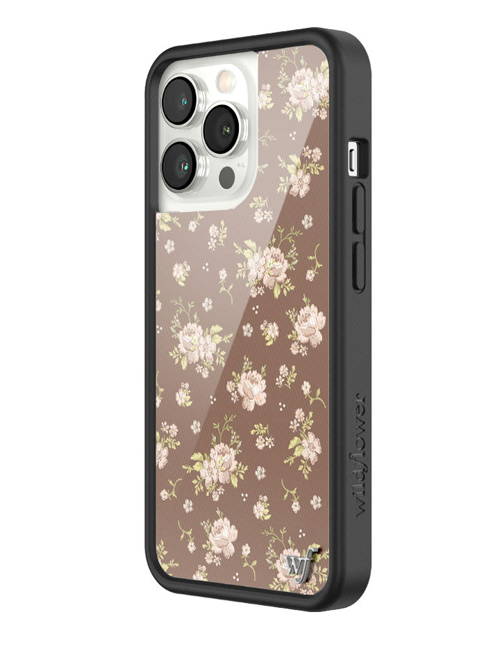 Brown Floral iPhone Case