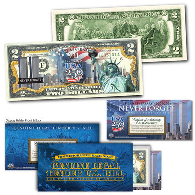 9/11 25th + America's 250th Anniversary Commemorative $2 Bill