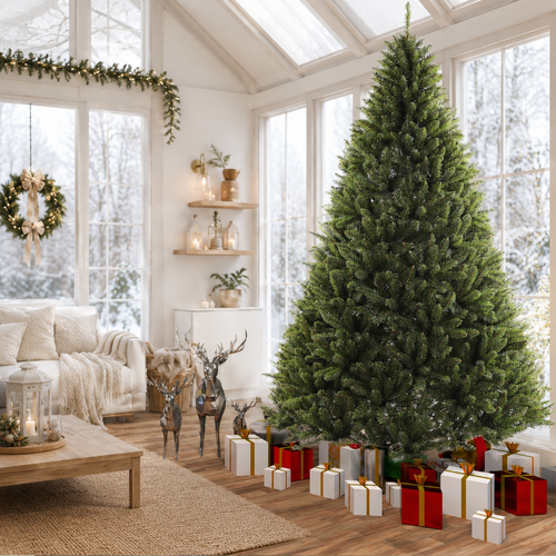 Full Unlit Artificial Christmas Tree with Hinged Branches and Folding