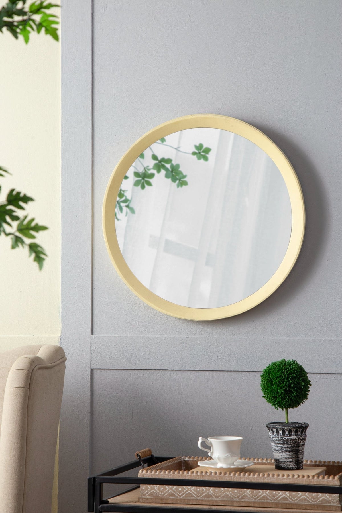 Solid Mango Wood Frame Wall Mirror, Available in 2 Colors