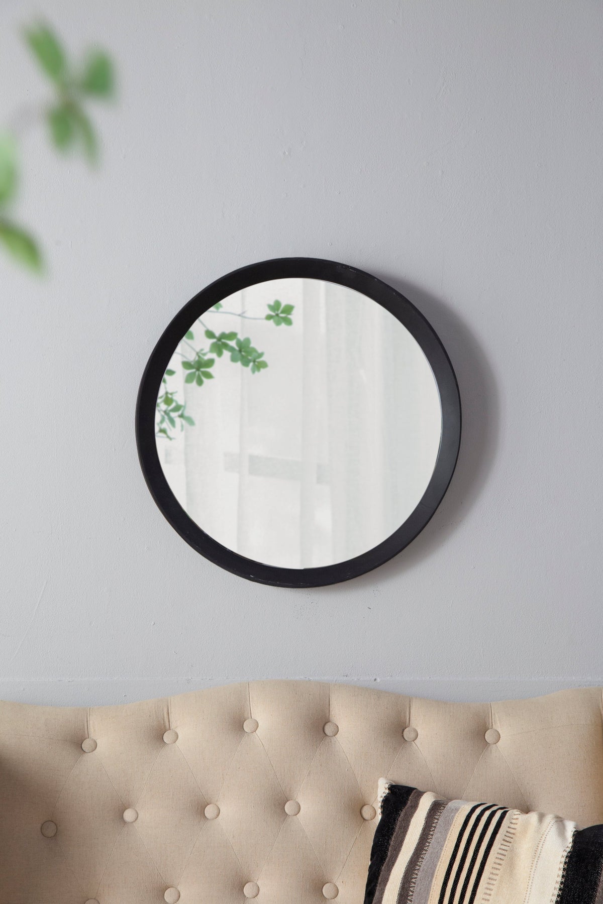 Solid Mango Wood Frame Wall Mirror, Available in 2 Colors