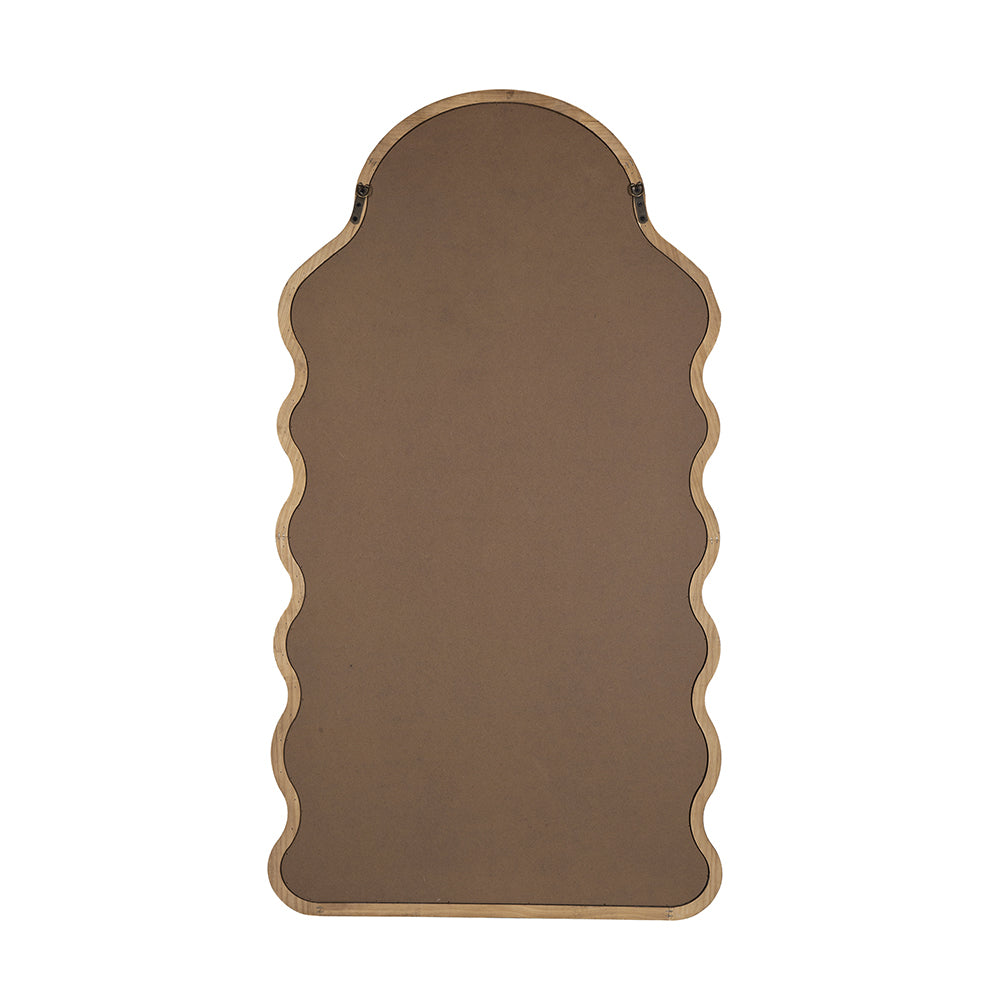 Arched Wood Frame Full-Length Mirror, Brown, 30 × 55 in