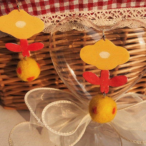 Pop Of Yellow Floral Earrings
