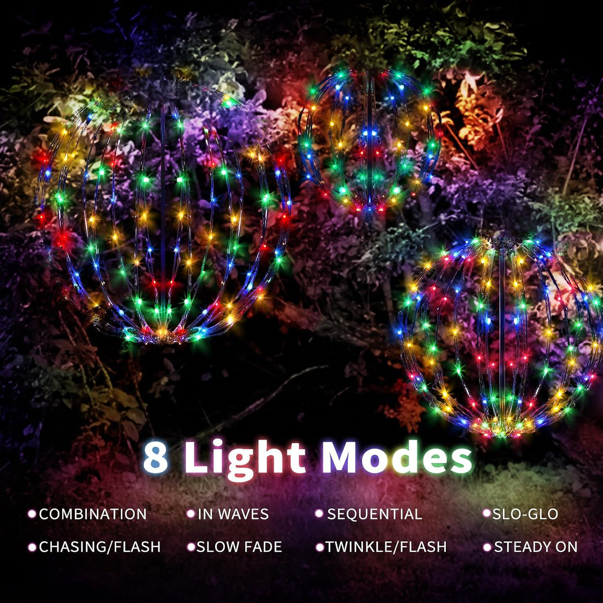 Set of 3 Outdoor Christmas Light Balls