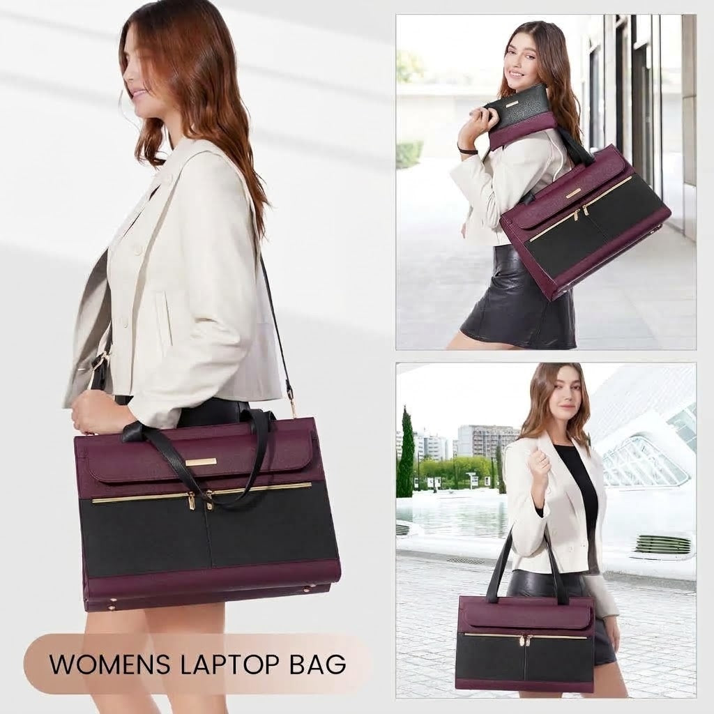 15.6" Laptop Tote Bag with Detachable Clutch