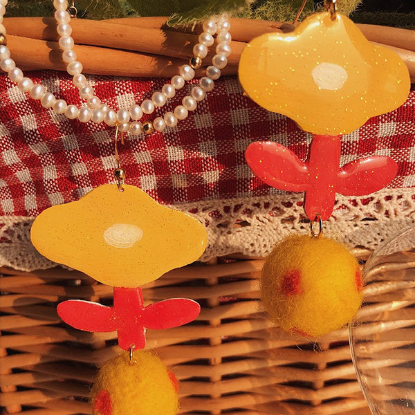 Pop Of Yellow Floral Earrings