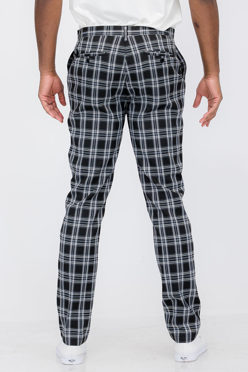 Plaid Slim Fit Trouser Pants SR010