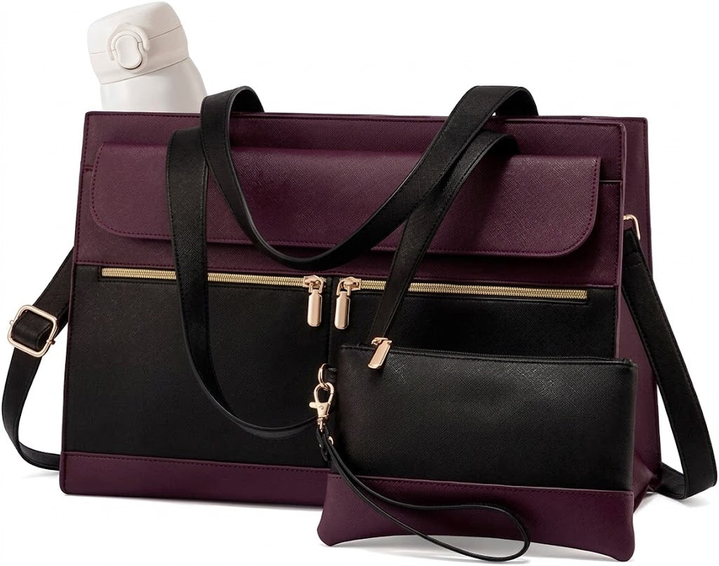 15.6" Laptop Tote Bag with Detachable Clutch