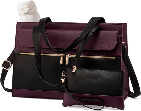 15.6" Laptop Tote Bag with Detachable Clutch