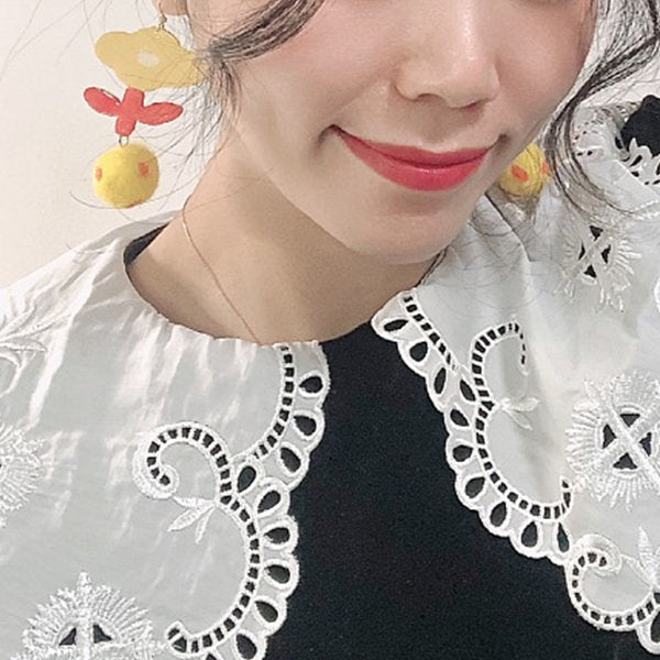 Pop Of Yellow Floral Earrings