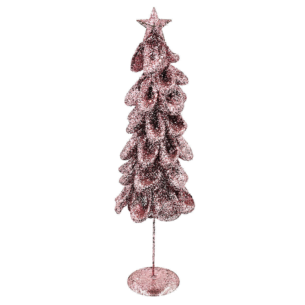 Pink Ruffled Mesh Christmas Trees, Set of Two, for Holiday Mantels and
