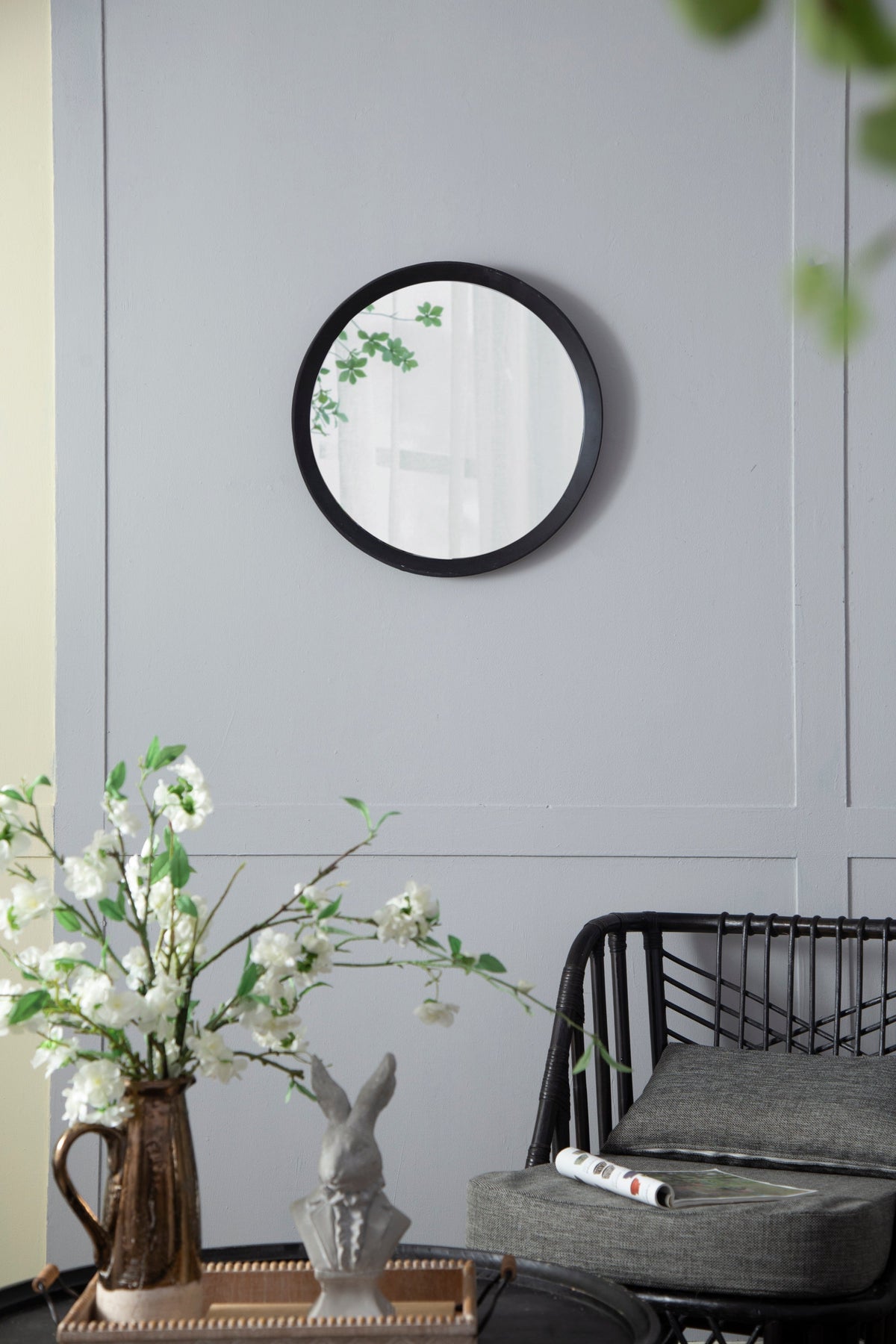 Solid Mango Wood Frame Wall Mirror, Available in 2 Colors