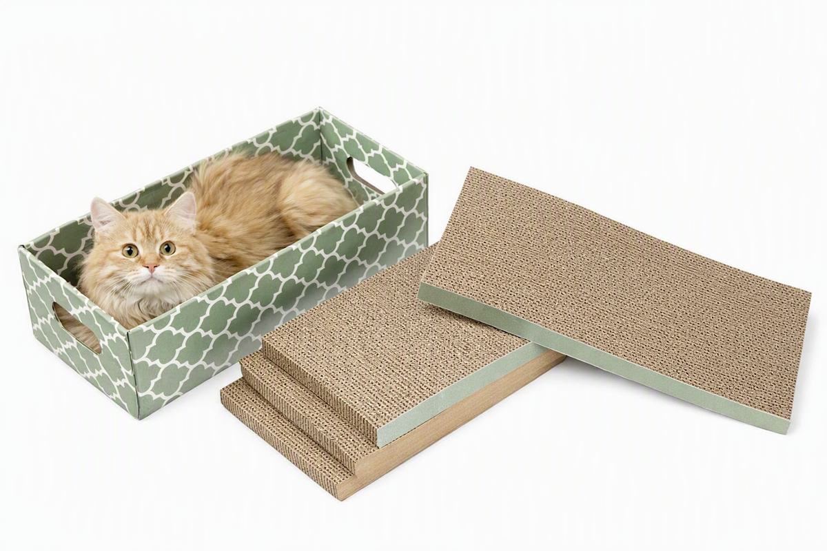 Cat Scratcher Ramp with Cozy Cat Bed