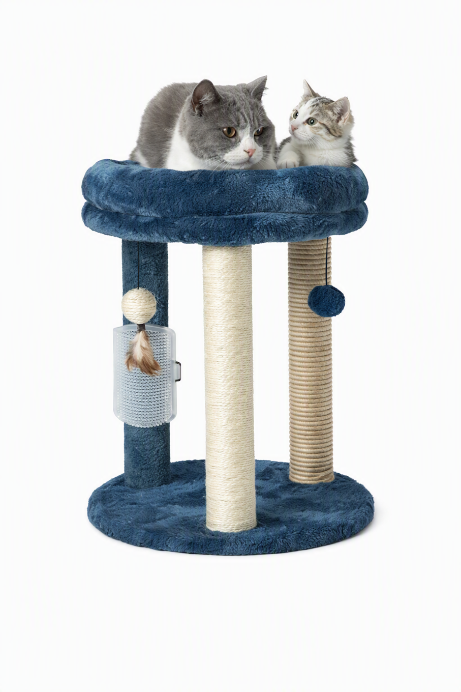 Cat Tree with Scratching Posts & Bed