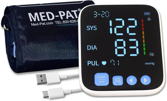 Med-Pat BP-S Arm Blood Pressure Monitor – FDA Cleared, Easy-to-Read Display & One-Touch Operation