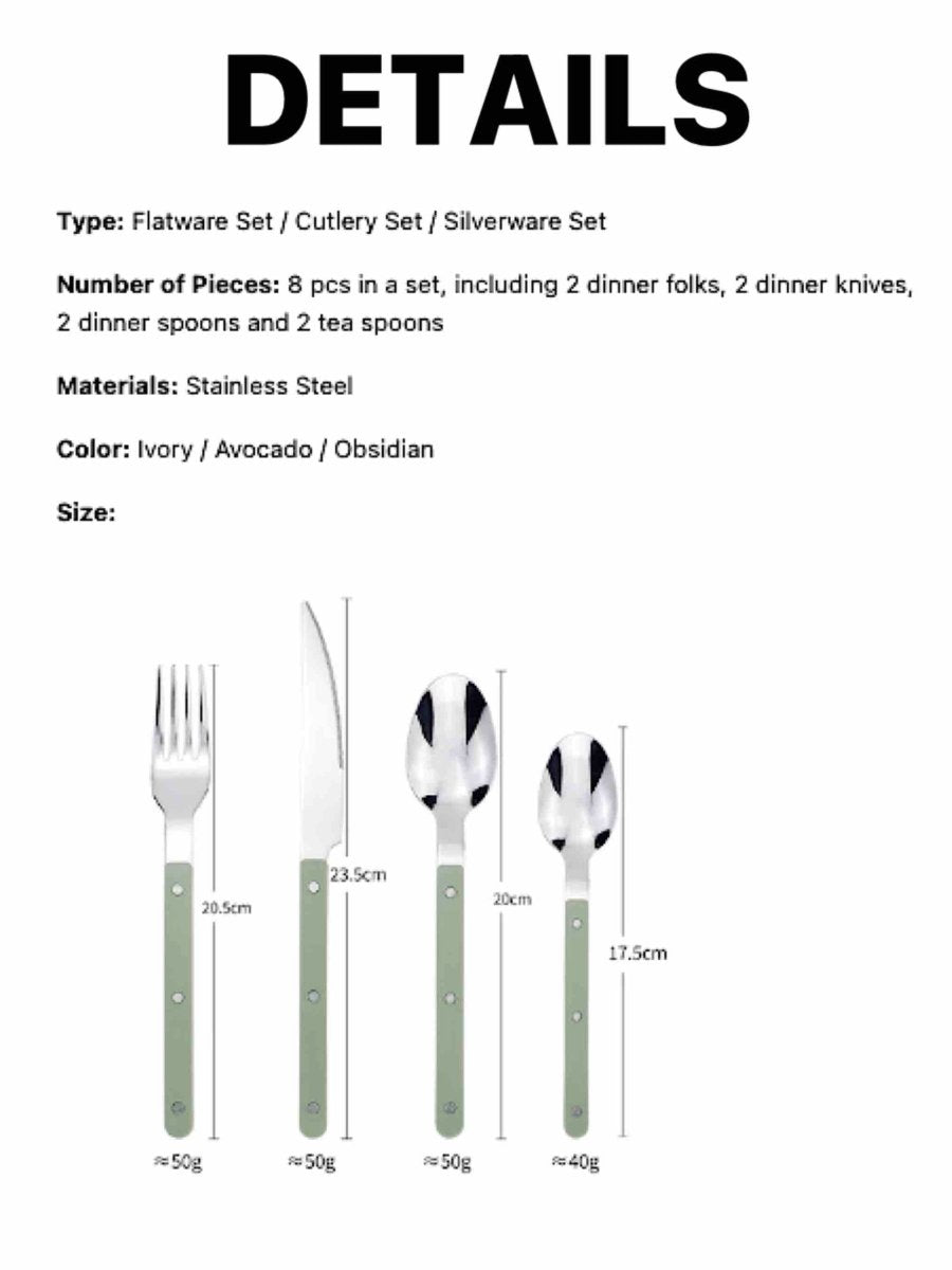 Elegant Modern Nordic Flatware Set Of 8 ( $4.9 Each ) - Bistrot Rivet