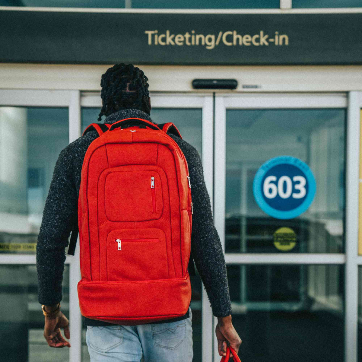 Red Leather Luxury Carry-On Patented Backpack (Only 300 Made)