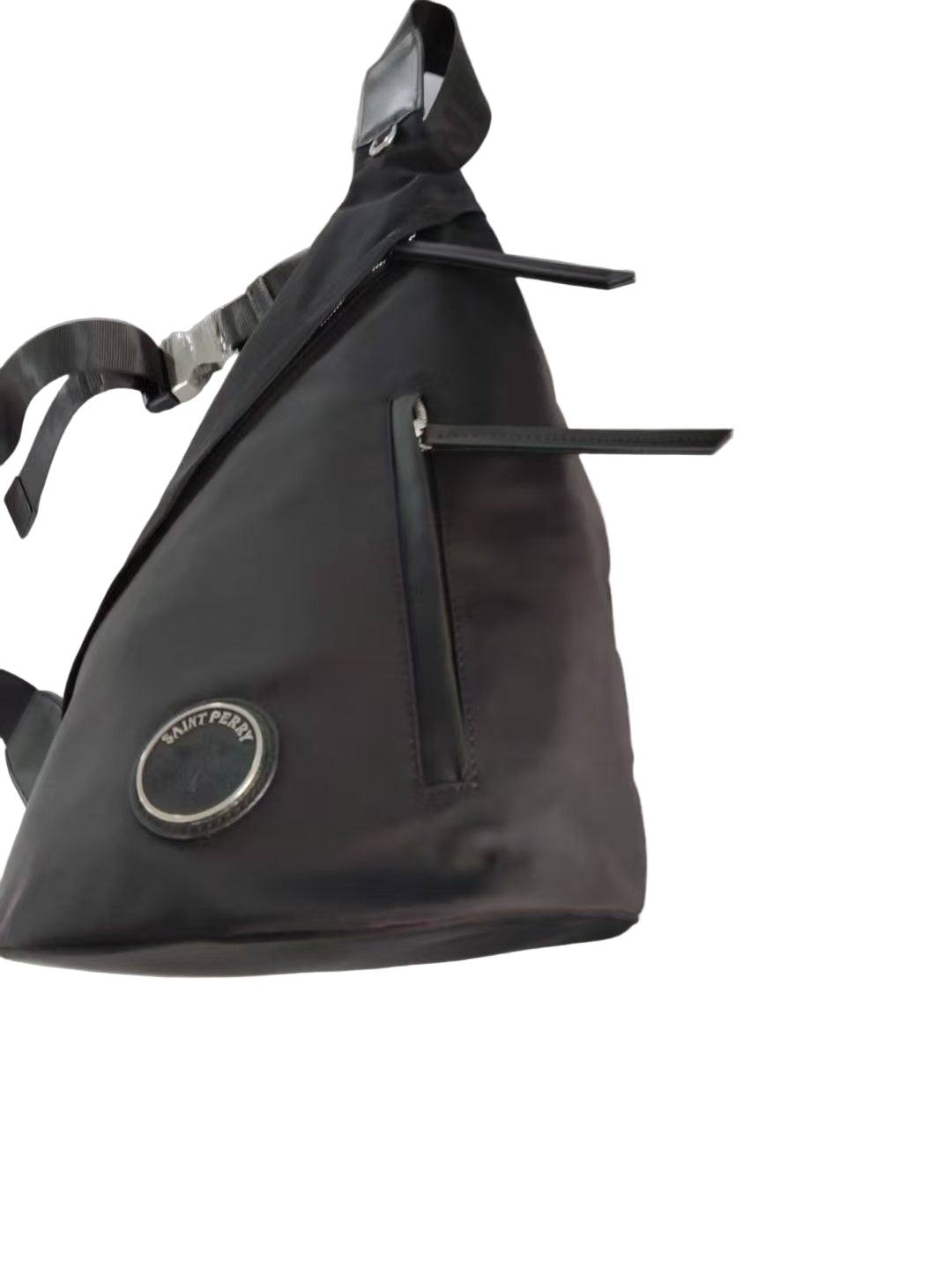 Re-Nylon and Calf leather shoulder bag